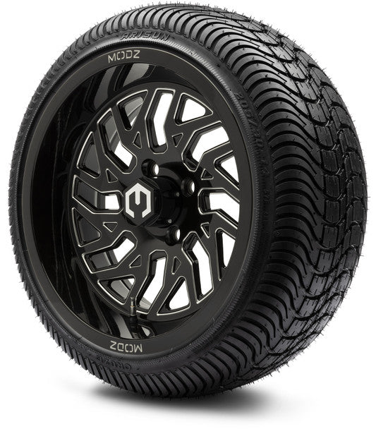 14" Carnage Glossy Black with Ball Mill Wheels & Street Tires Combo MODZ