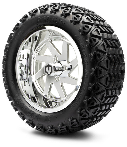 14" Fury Chrome Wheels & Off-Road Tires Combo MODZ