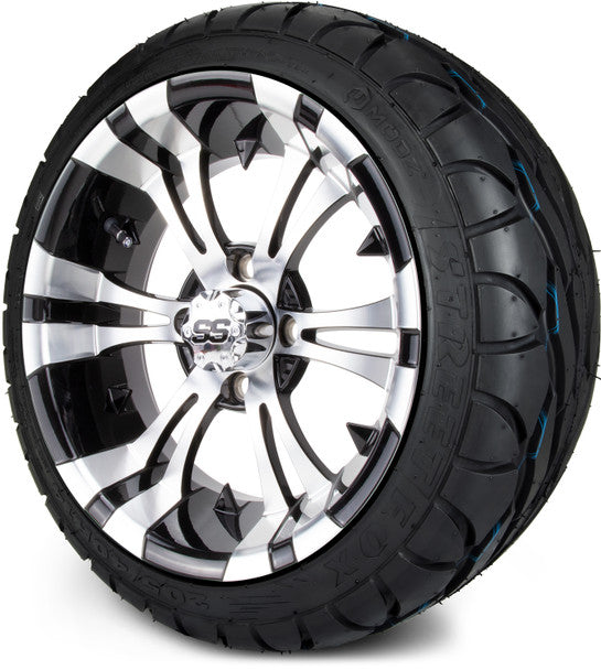 14" Vampire Machined Black Wheels & Street Tires Combo MODZ