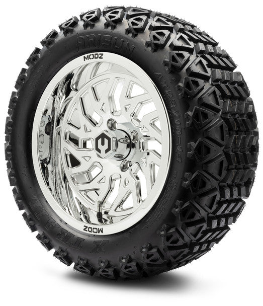 14" Carnage Chrome Wheels & Off-Road Tires Combo MODZ