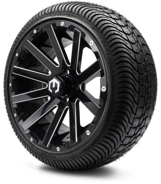 14" Mauler Glossy Black with Ball Mill Wheels & Street Tires Combo MODZ