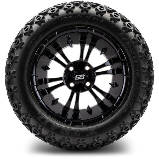 14" Vampire Glossy Black Wheels & Off-Road Tires Combo MODZ