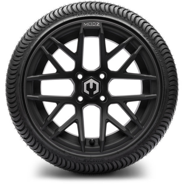 14" Matrix Matte Black Wheels & Street Tires Combo MODZ