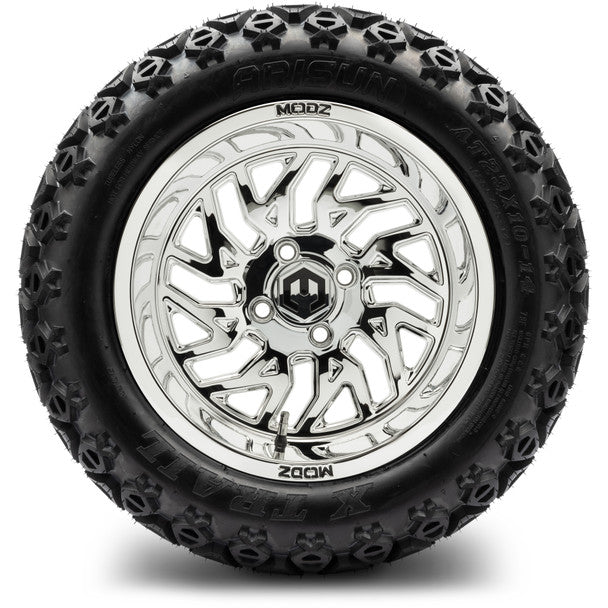 14" Carnage Chrome Wheels & Off-Road Tires Combo MODZ