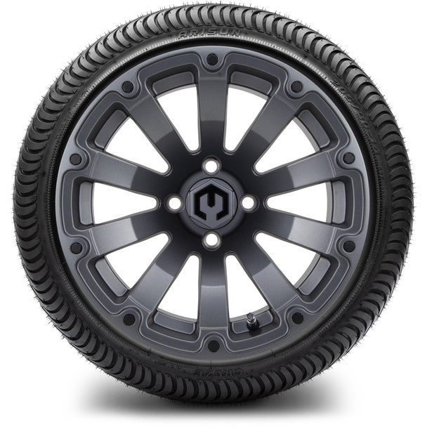 14" Bomber Matte Gunmetal Wheels & Street Tires Combo MODZ