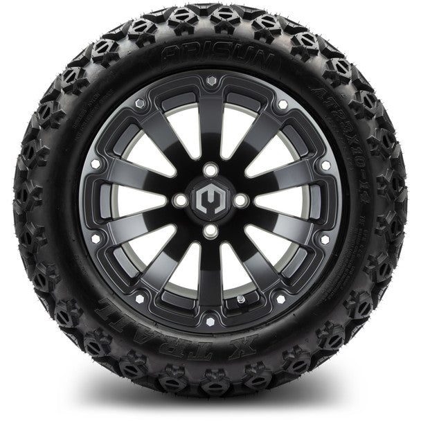 14" Bomber Matte Black Wheels & Off-Road Tires Combo MODZ