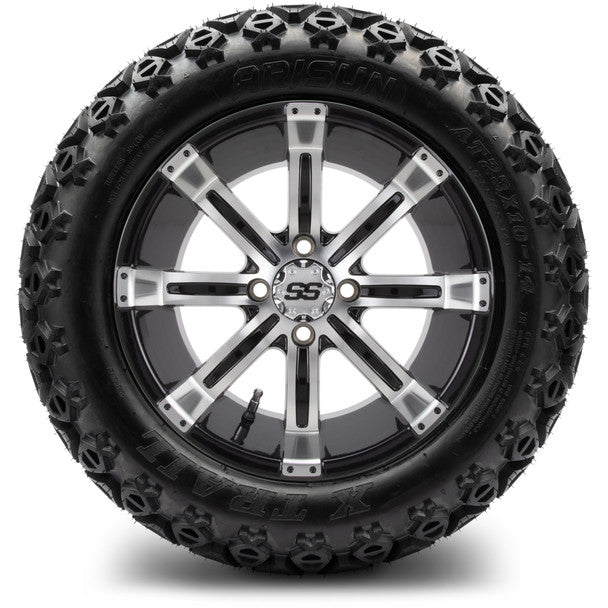 14" Tempest Machined Black Wheels & Off-Road Tires Combo MODZ