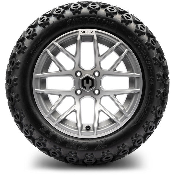 14" Matrix Silver Wheels & Off-Road Tires Combo MODZ