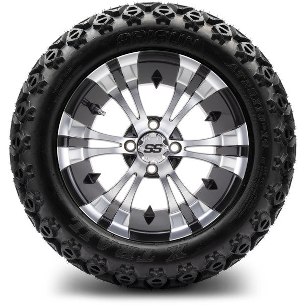 14" Vampire Machined Black Wheels & Off-Road Tires Combo MODZ