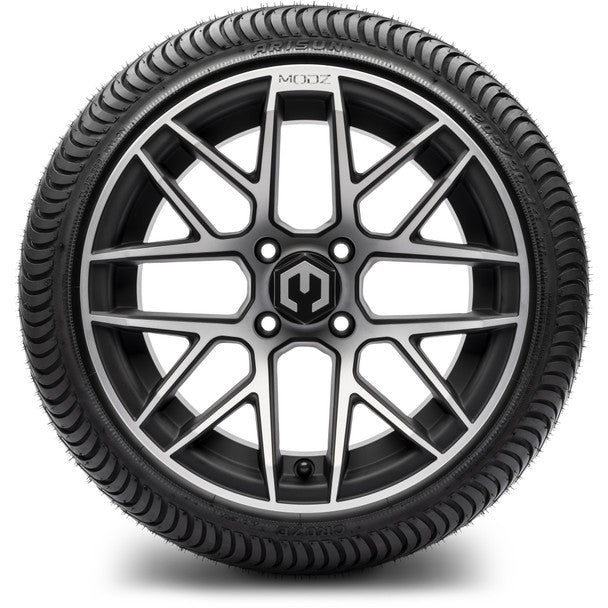 14" Matrix Machined Black Wheels & Street Tires Combo MODZ