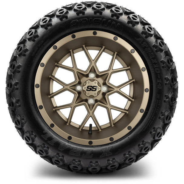 14" Vortex Matte Bronze Wheels & Off-Road Tires Combo MODZ