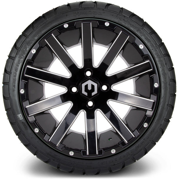 14" Mauler Glossy Black with Ball Mill Wheels & Street Tires Combo MODZ