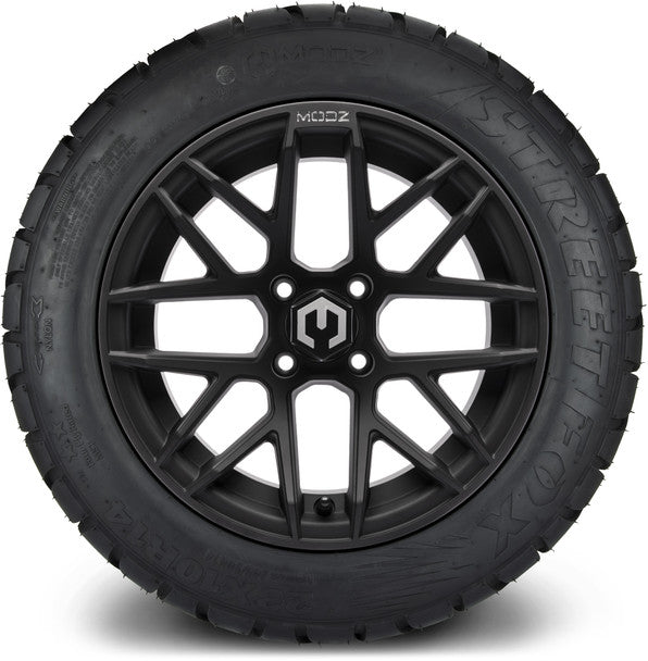 14" Matrix Matte Black Wheels & Street Tires Combo MODZ