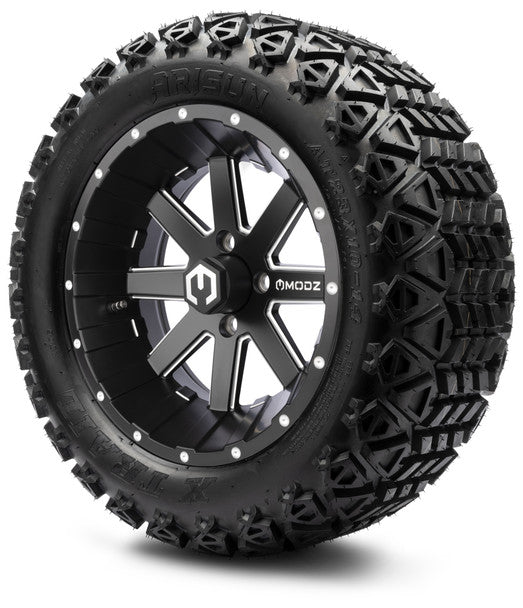 14" Assault Matte Black with Ball Mill Wheels & Off-Road Tires Combo MODZ