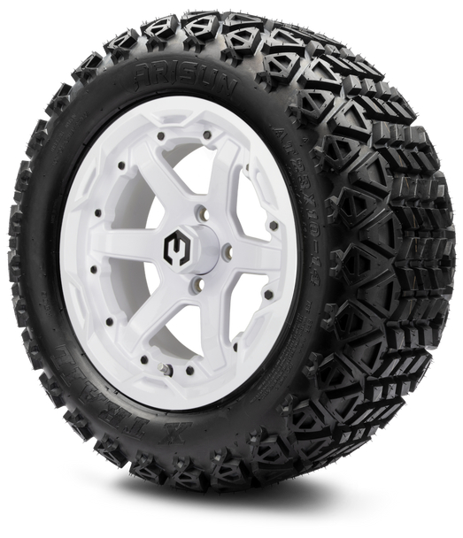 14" Gladiator Glossy White Wheels and Off-Road Tires Combo MODZ