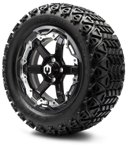 14" Gladiator Machine & Black Wheels and Off-Road Tires Combo MODZ