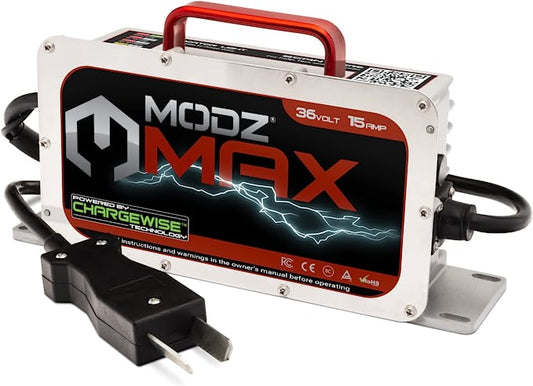 MODZ® MAX36 15 Amp Charger for 36 Volt Golf Carts with Crowfoot Plug