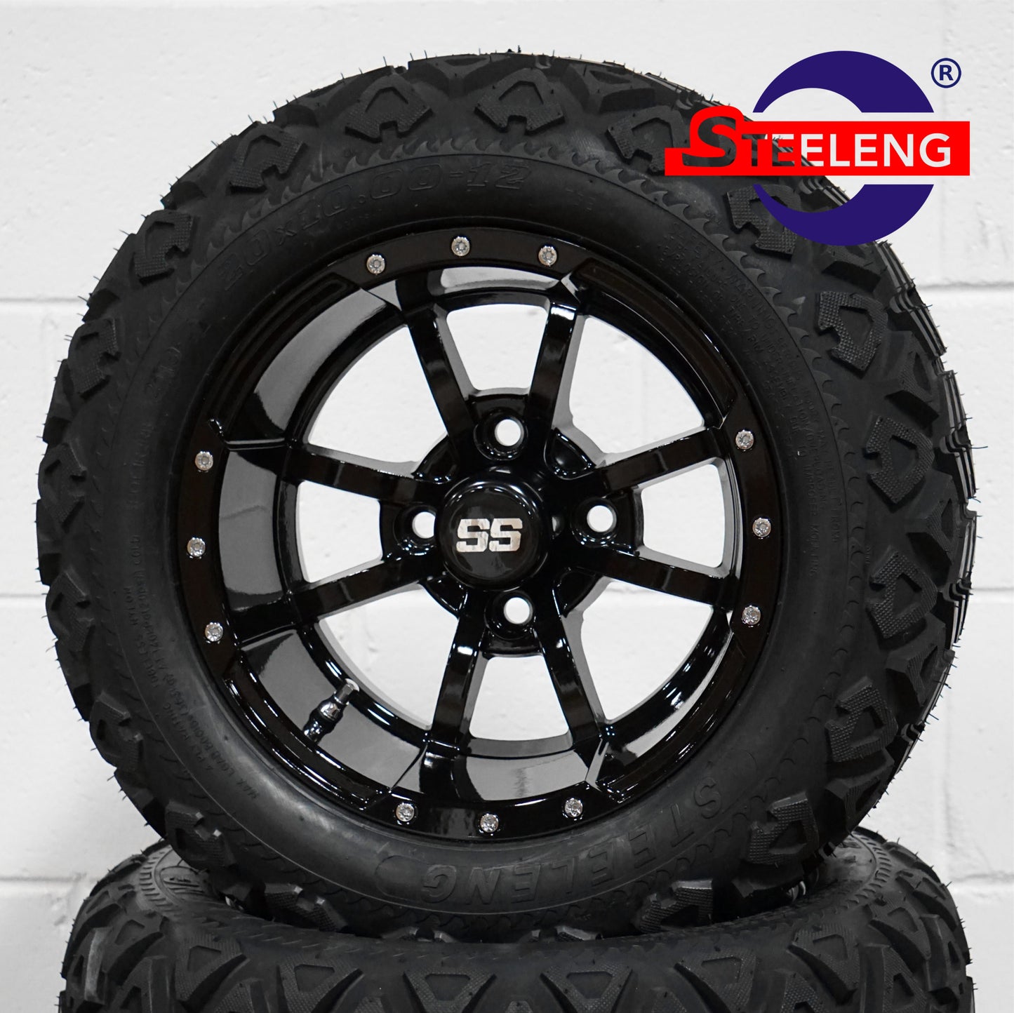 12"X7" BLACK 'STORM TROOPER' ALUMINUM ALLOY WHEELS / 20X10-12 ALL TERRAIN