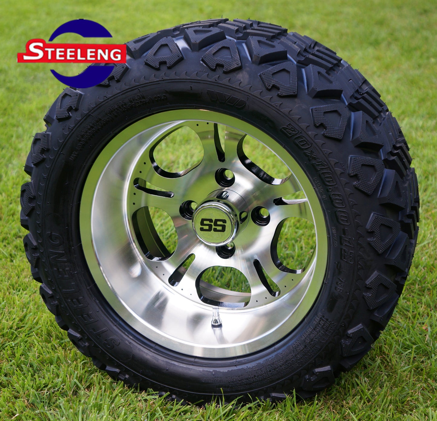 12"X7" MACHINED 'LIGHTSIDE' ALUMINUM ALLOY WHEELS / 20X10-12 ALL TERRAIN