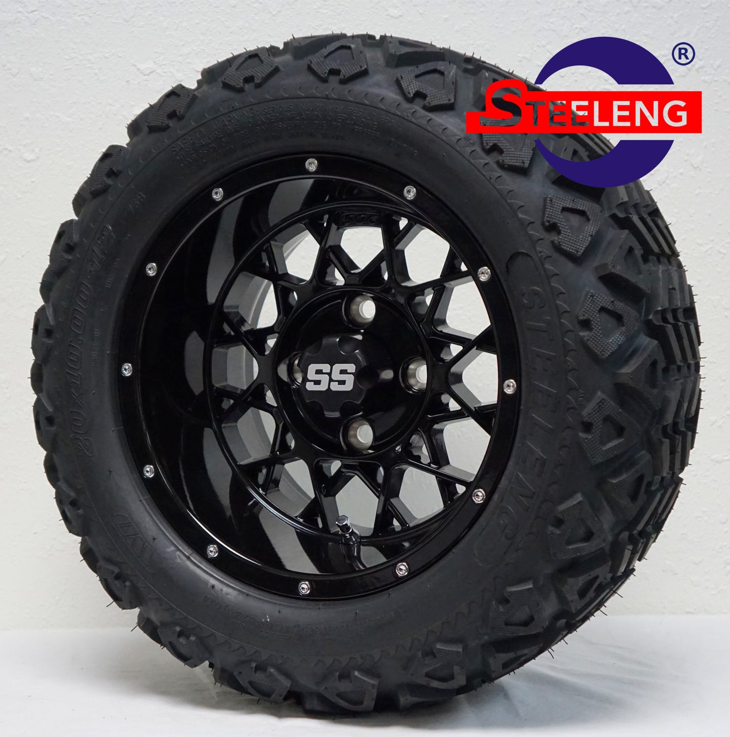 12"X7" BLACK 'VENOM' ALUMINUM ALLOY WHEELS / 20X10-12 ALL TERRAIN