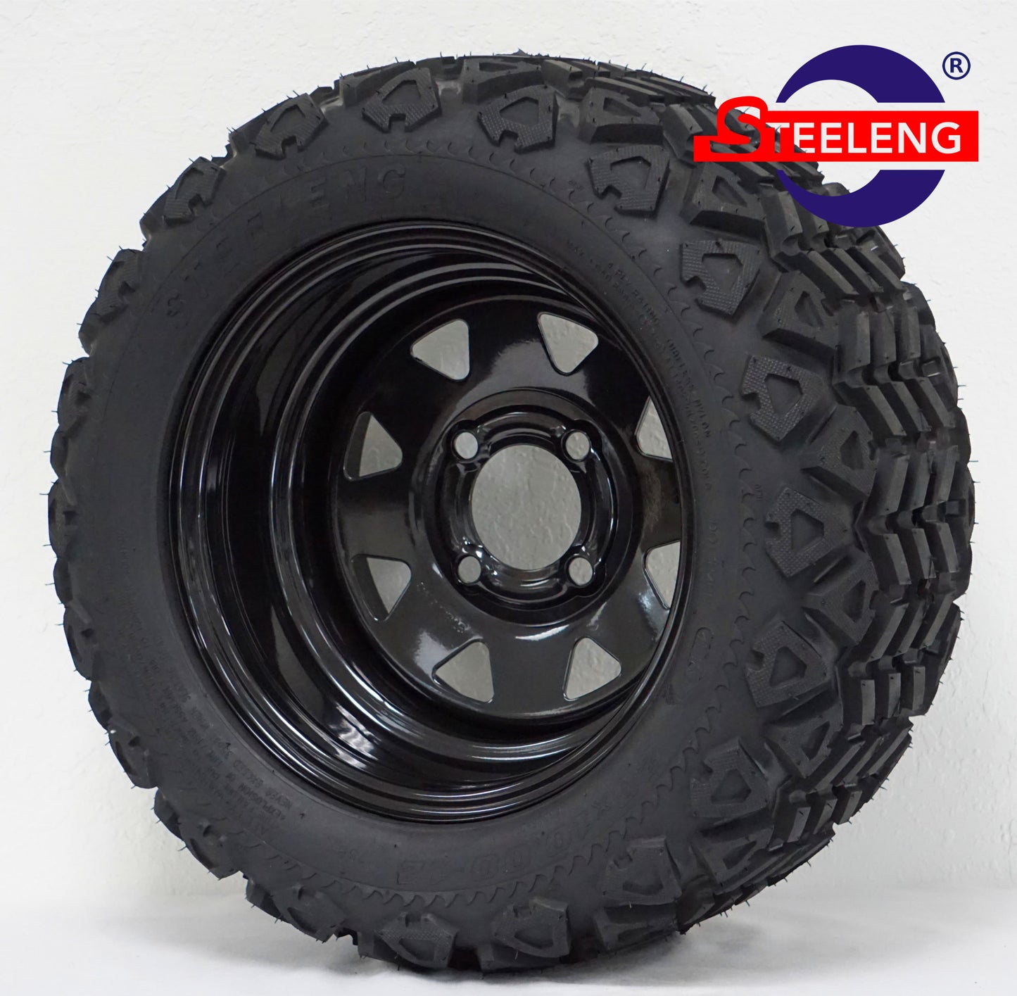 12"X7" BLACK STEEL WHEELS (8 SPOKES) / 20X10-12 ALL TERRAIN