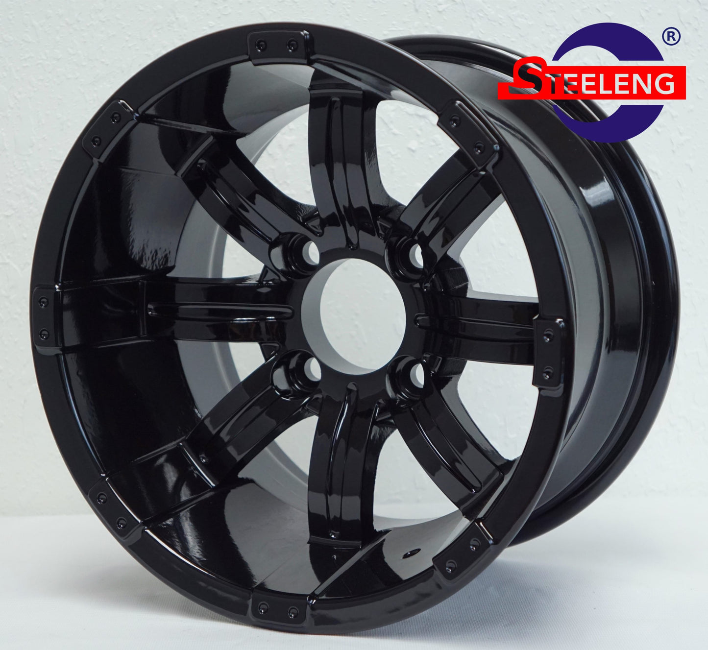 12"X7" BLACK 'TEMPEST' ALUMINUM ALLOY WHEELS / 20X10-12 ALL TERRAIN