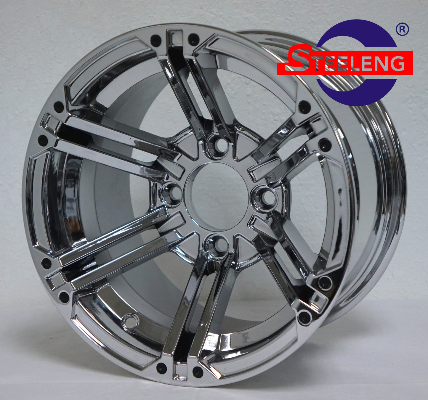 12"X7" CHROME 'TERMINATOR' ALUMINUM ALLOY WHEELS / 20X10-12 ALL TERRAIN