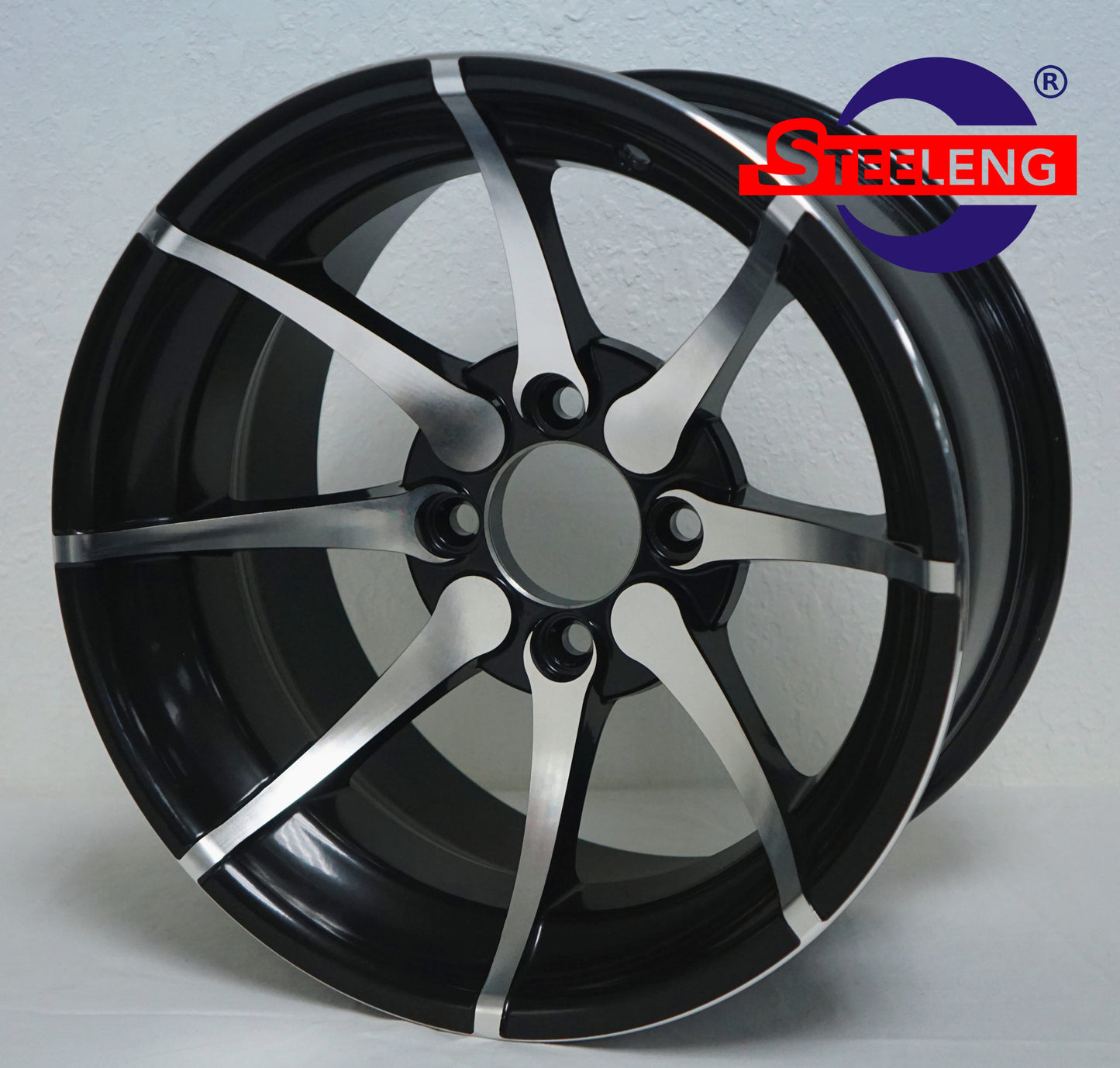 14"X7" MACHINED/BLACK 'KRAKEN' ALUMINUM ALLOY WHEELS / 23X10X14 ALL TERRAIN TIRE