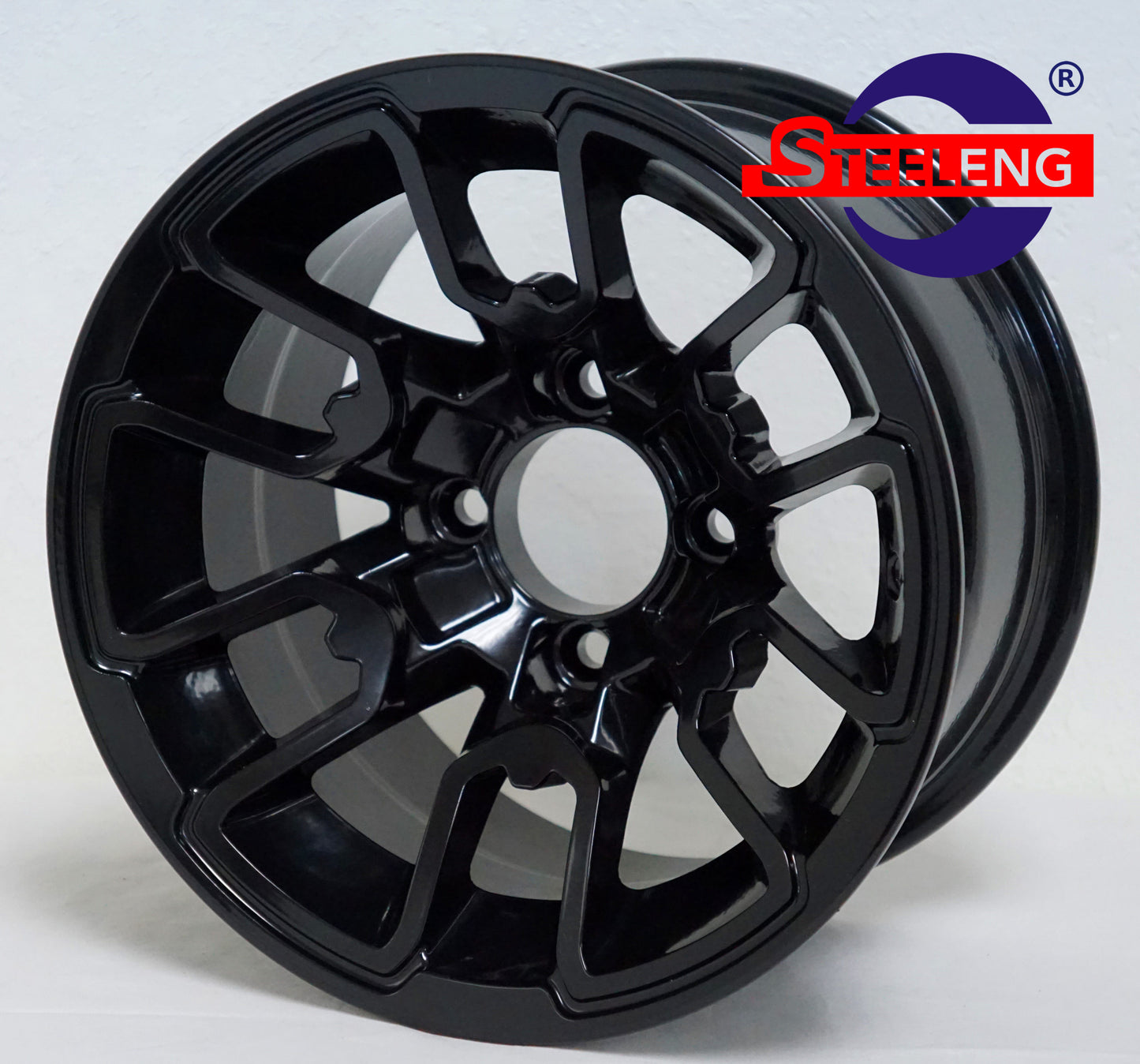 12"X7" BLACK 'LIZARD' ALUMINUM ALLOY WHEELS / 20X10-12 ALL-TERRAIN