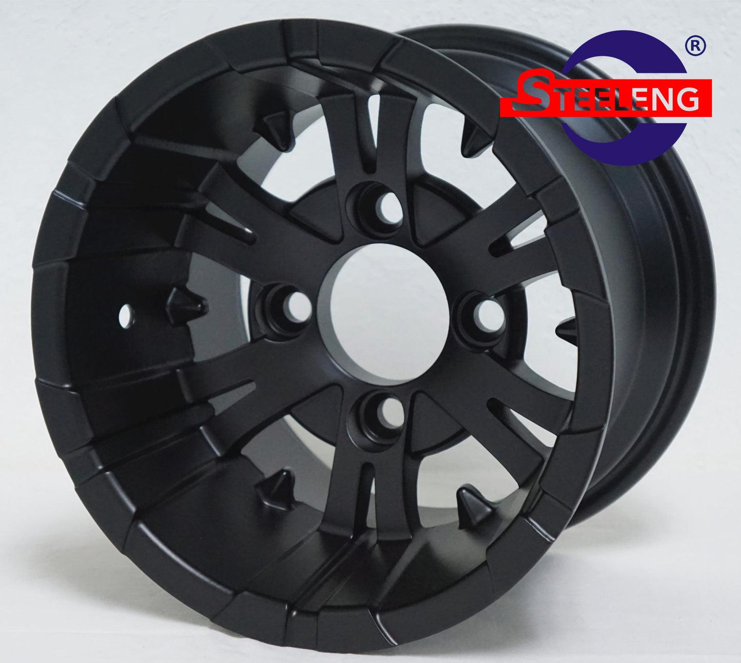 10"X7" MATT BLACK 'VAMPIRE' ALUMINUM ALLOY WHEELS / LOW PROFILE 205/50-10